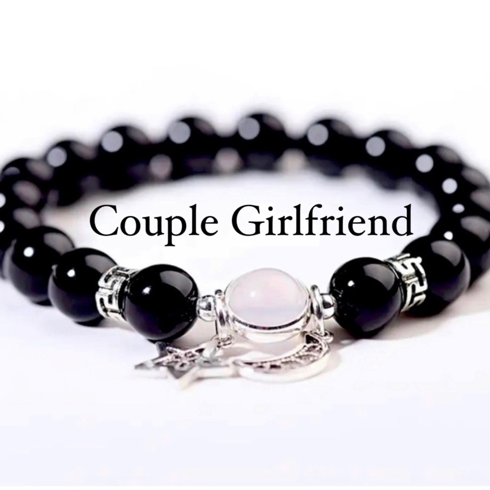 Temperament couple Girlfriend Moon and Star Bracelet.